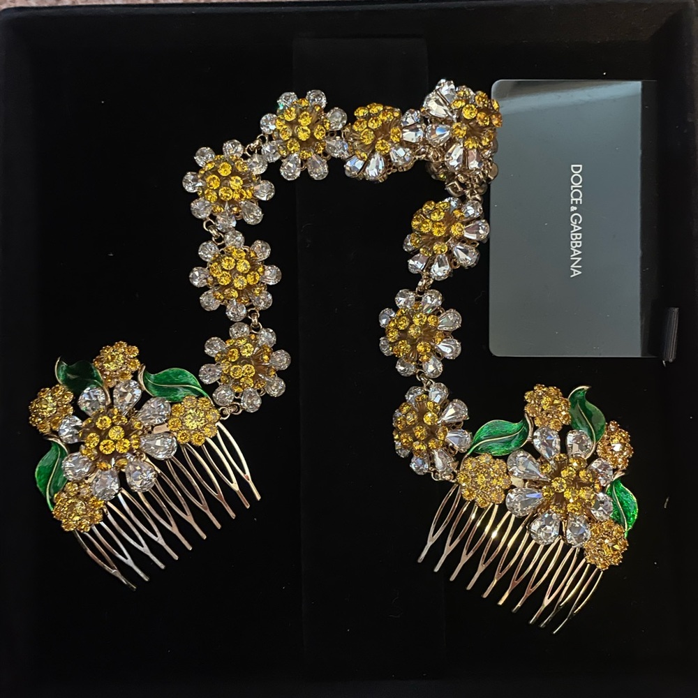 Dolce & Gabanna crystal hair barrette - brand new, authenticity card